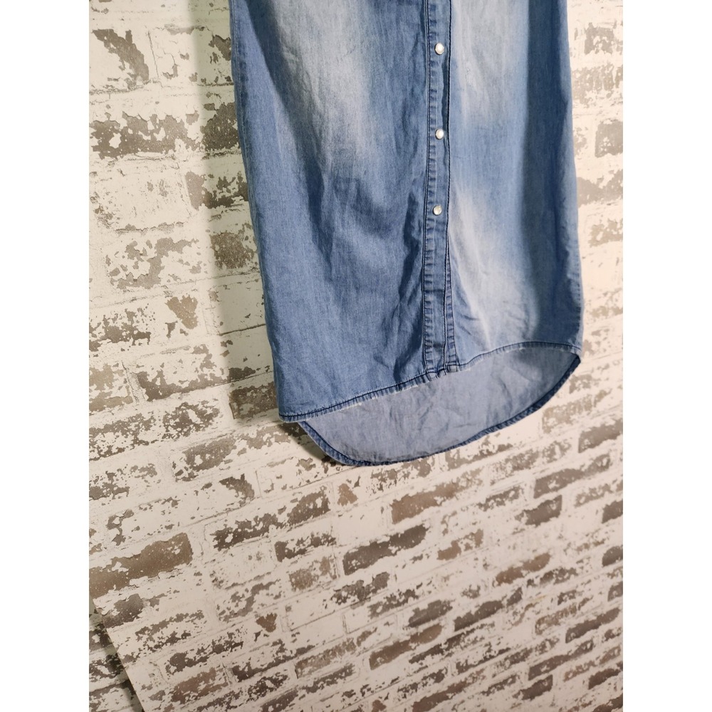 Denim Rhinestone Shirt Size Small Blue‎ Embellished Distressed Country Cowgirl - Picture 4 of 16